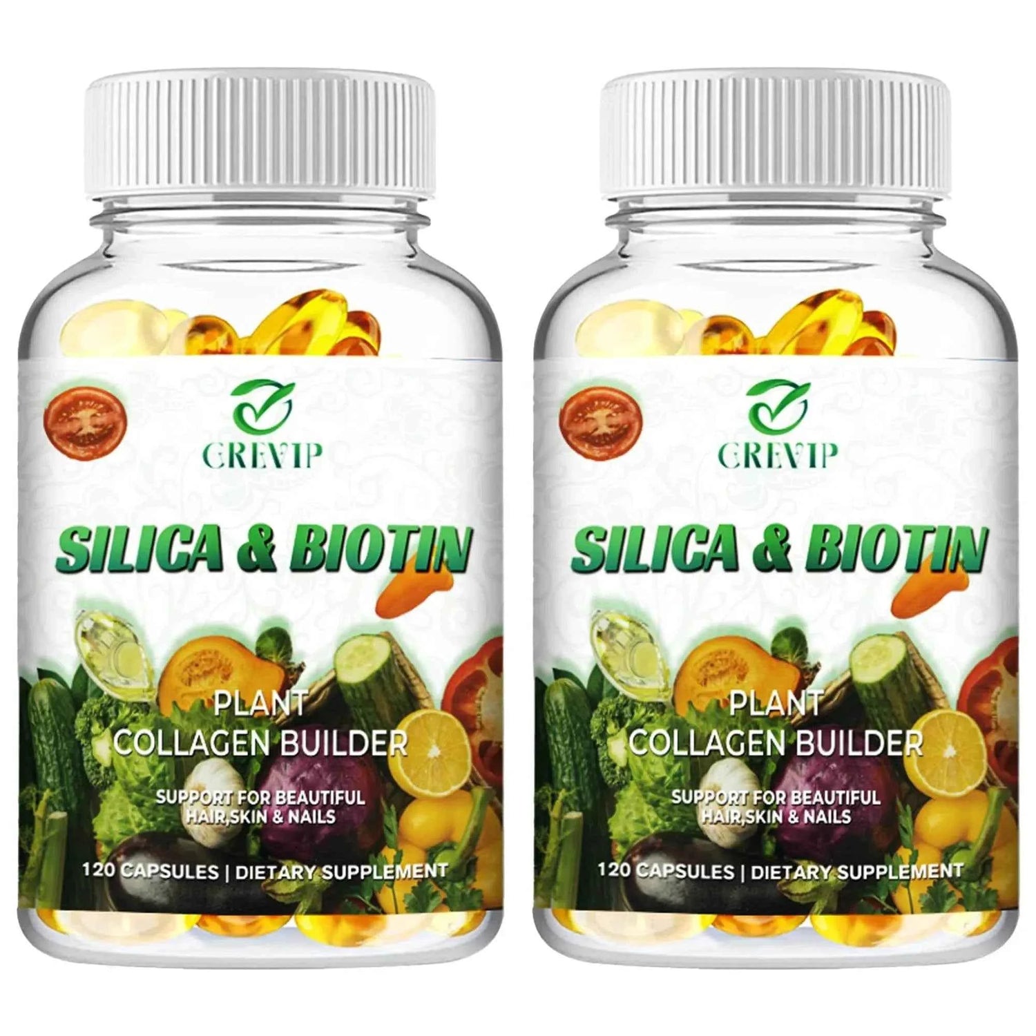 Vegan Collagen Supplement - Biotin - Hair, Skin, Nails and Joint Support - 120 Capsules