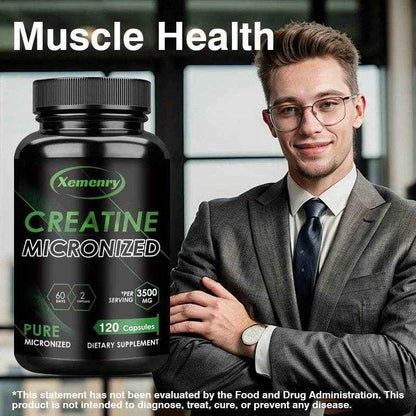 Creatine Monohydrate Capsules - Boosts Energy Levels, Builds Muscle Mass and Promotes Muscle Recovery - 120 Capsules
