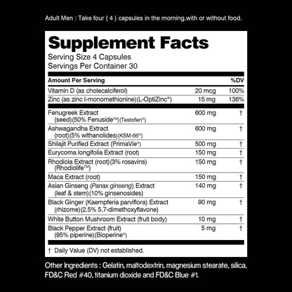 TOTAL-T MAXX - Ashwagandha, Muscle Health, Maximum Total Testosteron Boosting Formula - 120 Capsules