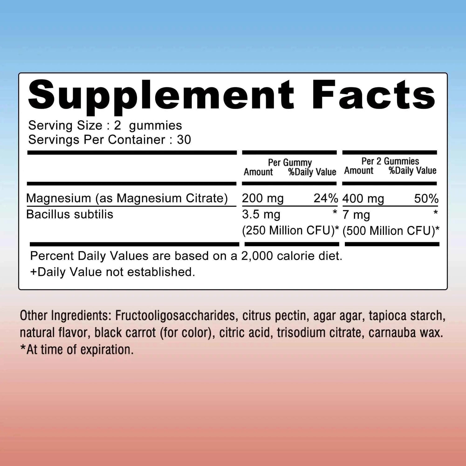 Magnesium Citrate - Supports Muscles, Nerves, Bones and Heart, Reduce Stress and Improve Sleep - 60 Gummies