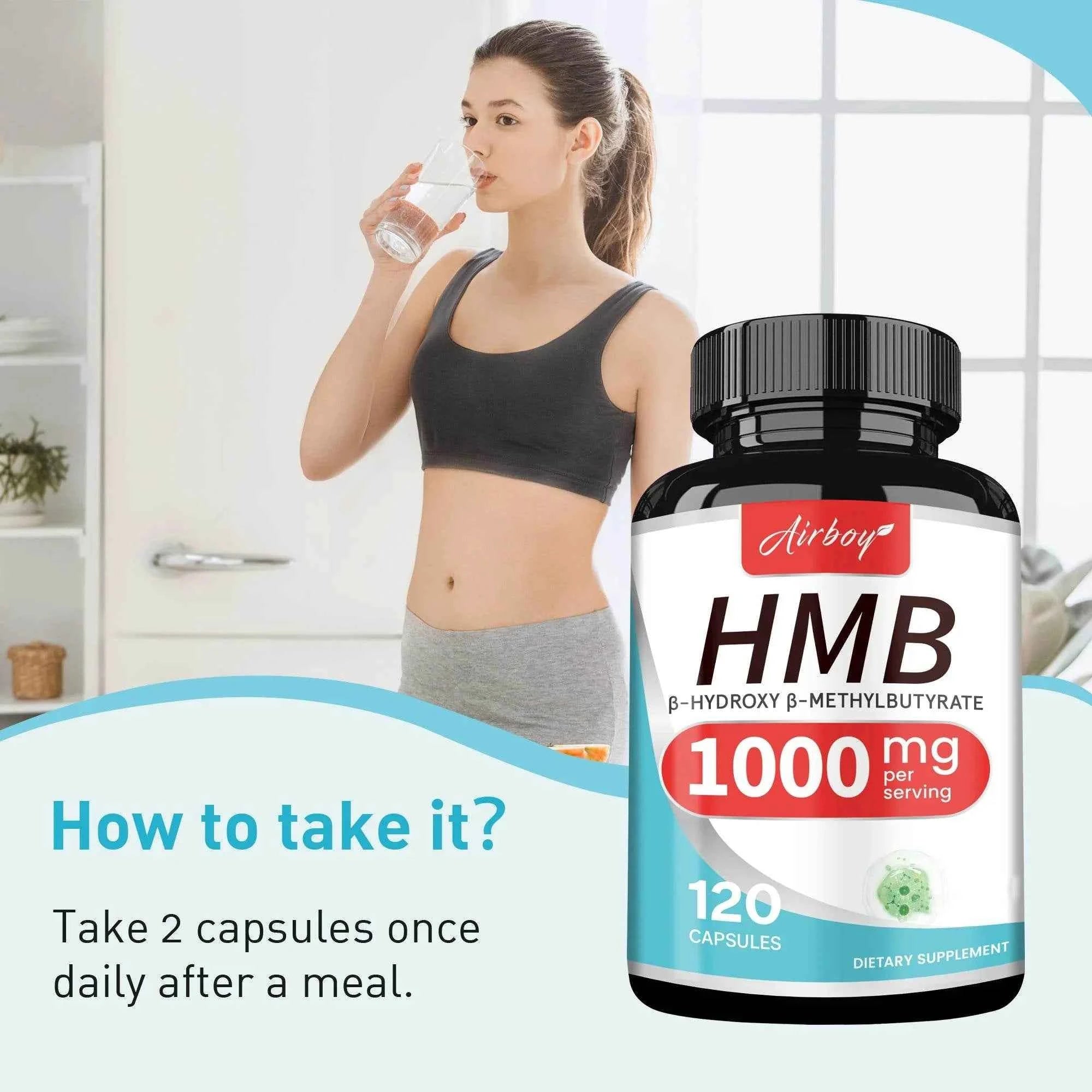 HMB Supplements - Replenish Energy and Improve Endurance, Promote Muscle Growth &amp; Recovery Relieve Muscle Loss - 120 Capsules