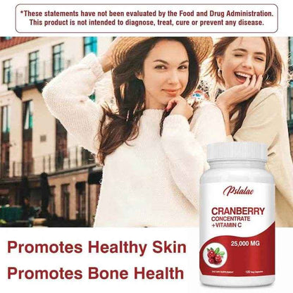 Cranberry Extract Supplement 25,000 Mg - Prostate Support, Aids Urination Contains Vitamin C and Vitamin E - 120 Capsules