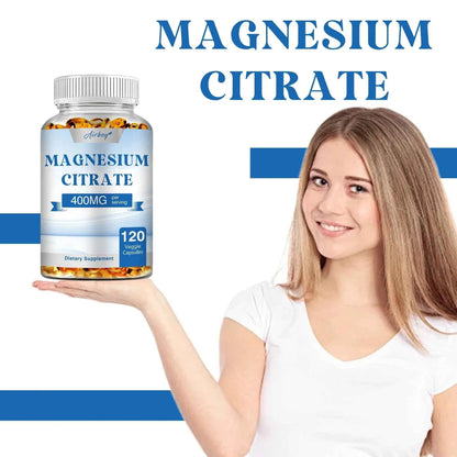 Magnesium Citrate Capsules - for Muscle, Nerve, Bone and Heart Health - 120 Capsules