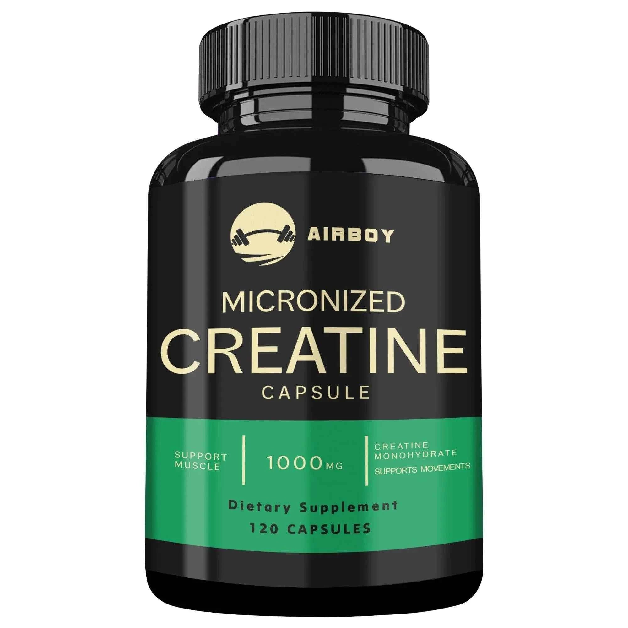 Micronized Creatine Capsules - for Muscle Endurance, Build Muscle &amp; Enhance Performance - 120 Capsules