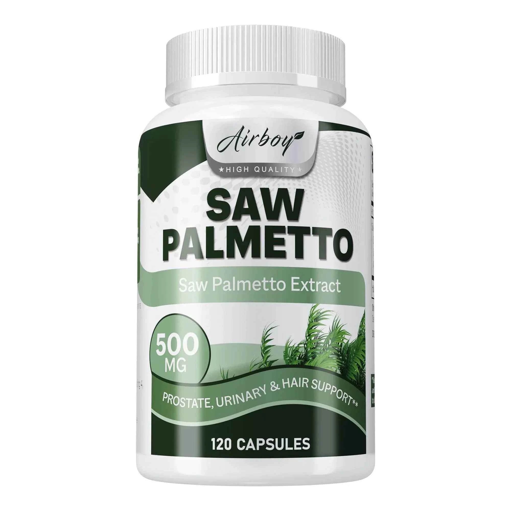 Saw Palmetto Capsules - for Men Prostate Health Supports Urinary Tract Health Bladder Health Promotes Hair Growth - 120 Capsules