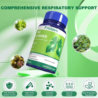 Lung Cleanser Health Supplement, Powerful Herbals Extract Formula For Lung Cleanse, Immune &amp; Mucus Support, 60 Tablets (36g)