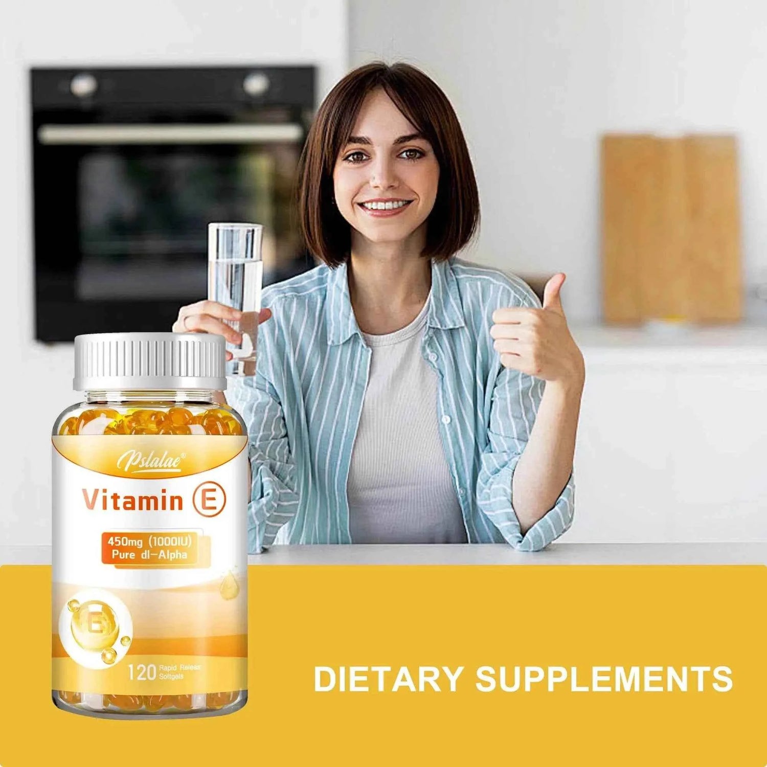 Vitamin E - Promotes Skin, Hair, Nails, Immune and Eye Health, Antioxidant - 120 Capsules