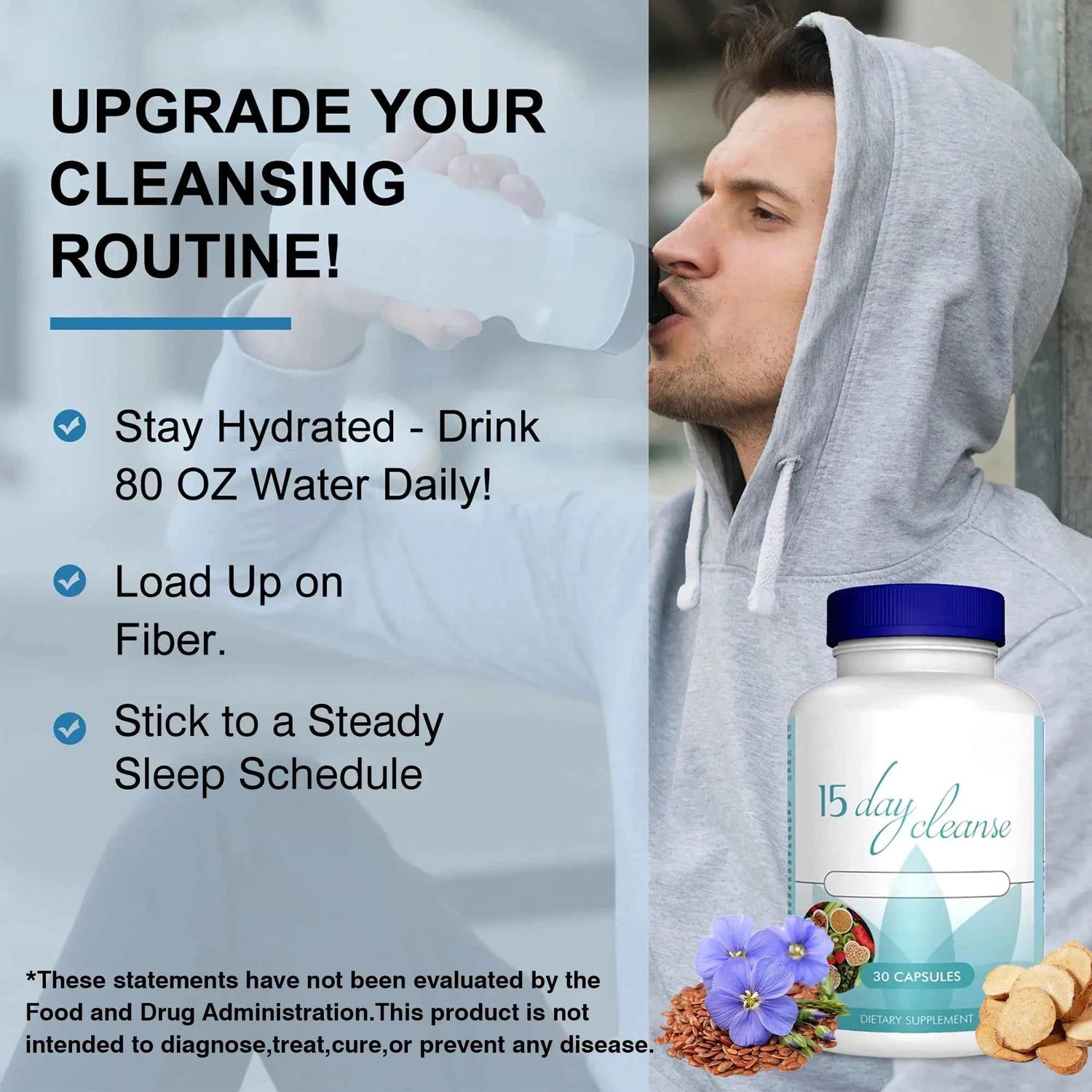 15 Day Colon Cleanse Detox - Supports Weight Loss, Advanced Bowel Movement, Constipation Relief and Relaxation - 30 Capsules