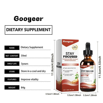 Googeer 59ml Ginseng Extract Drops Dietary Supplement Enhance Energy Immune Relieve Fatigue Herbal Health Entrance Drops