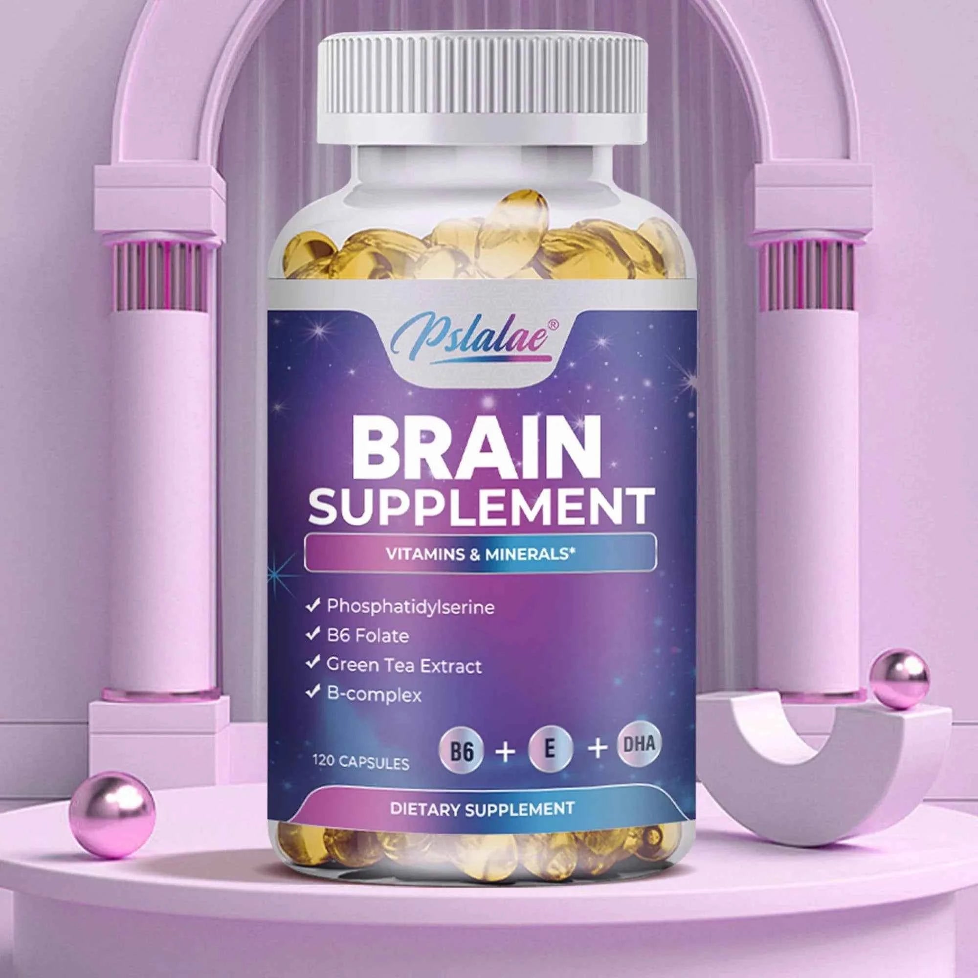 Brain Supplement - Boosts Brain Function, Helps Improve Memory, Intelligence and Concentration - 120 Capsules