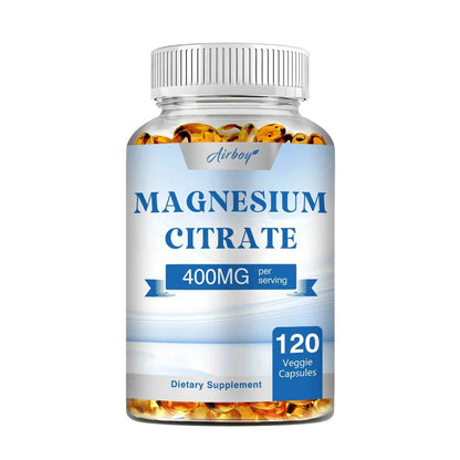 Magnesium Citrate Capsules - for Muscle, Nerve, Bone and Heart Health - 120 Capsules
