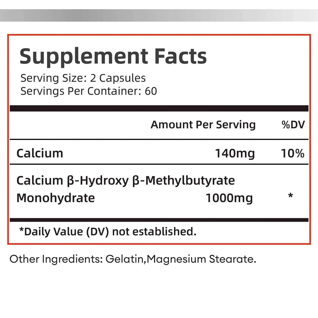 HMB Supplements - Replenish Energy and Improve Endurance, Promote Muscle Growth &amp; Recovery Relieve Muscle Loss - 120 Capsules