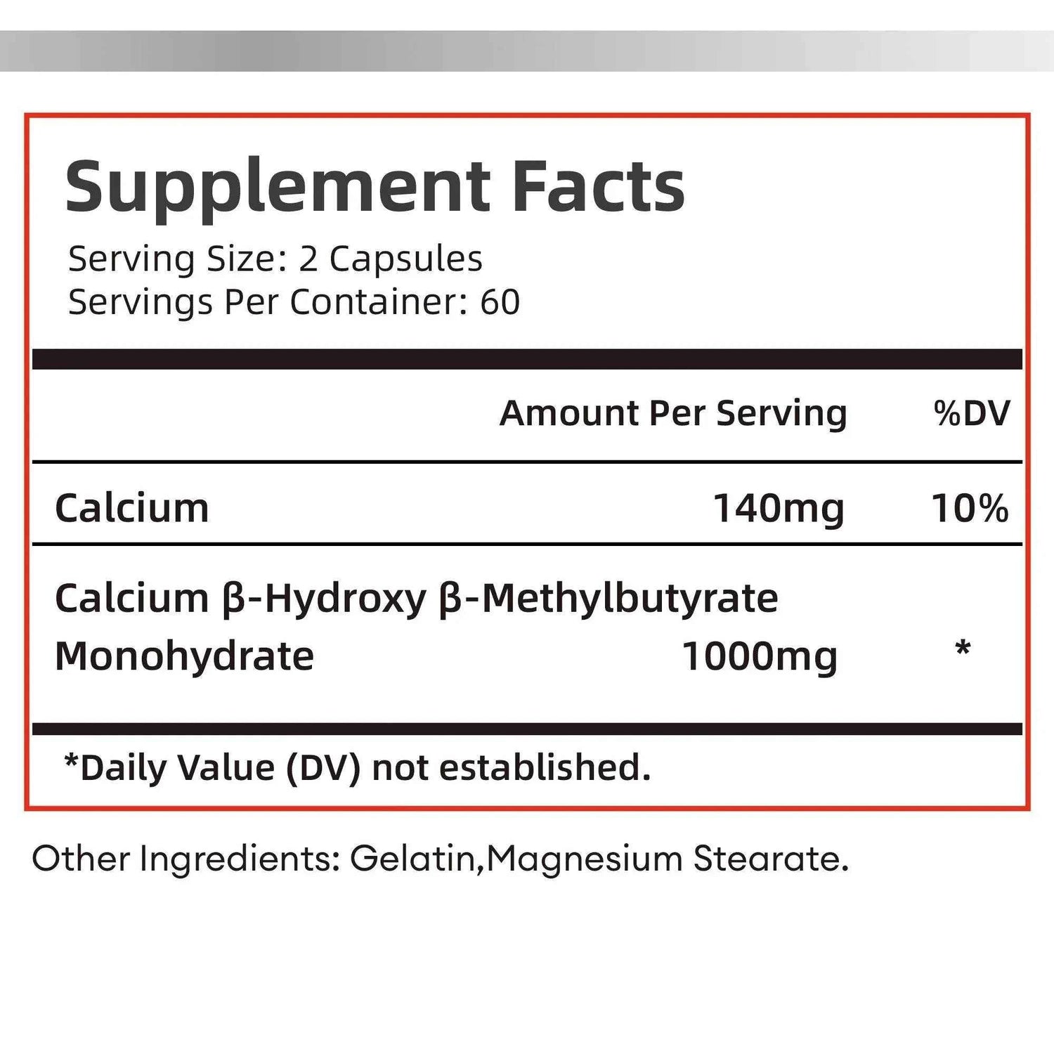 HMB Supplements - Replenish Energy and Improve Endurance, Promote Muscle Growth &amp; Recovery Relieve Muscle Loss - 120 Capsules