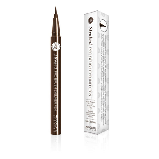 ABSOLUTE Stroked Pro Brush Eyeliner Pen - Dark Brown -  Dark Brown - DestGlow