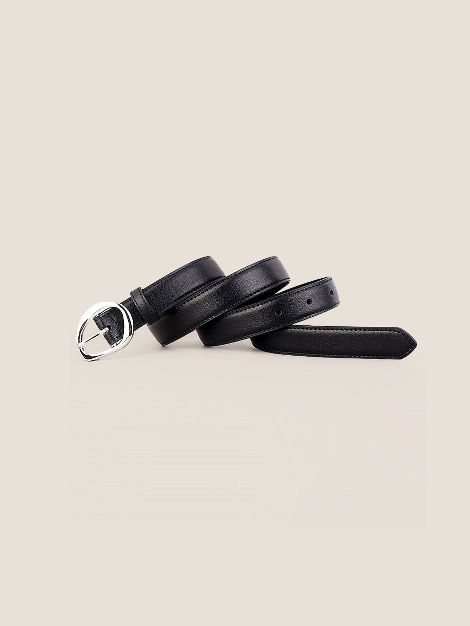 Premium Cowhide Belt With Retro Oval Alloy Buckle by LINTICO