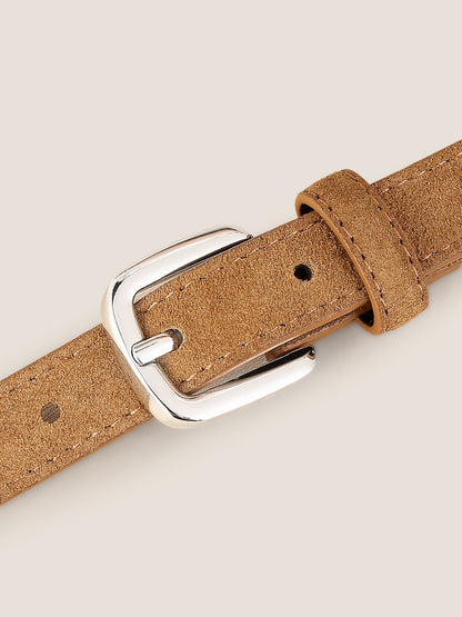Luxury Suede Decorative Belt With Durable Alloy Buckle by LINTICO
