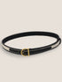 Premium Cowhide & Fabric Patchwork Belt With Alloy Buckle by LINTICO