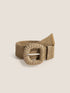 Natural Woven Straw Belt With Square Buckle by LINTICO