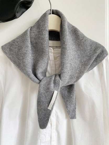 100% Merino Wool Knitted Triangle Scarf by LINTICO