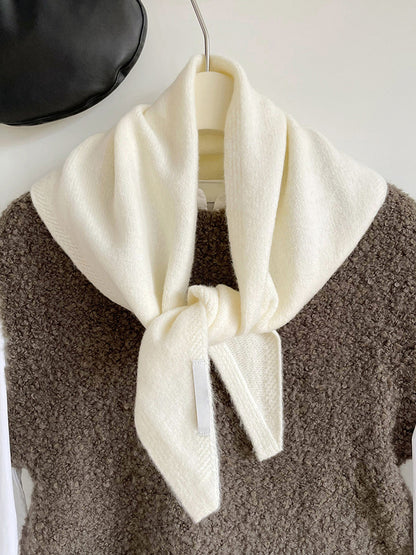 100% Merino Wool Knitted Triangle Scarf by LINTICO