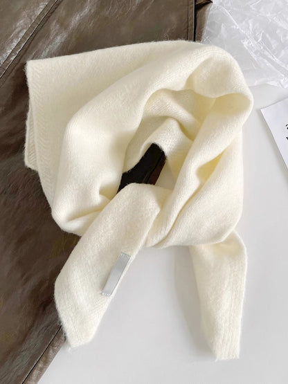 100% Merino Wool Knitted Triangle Scarf by LINTICO