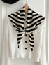 100% Australian Wool Striped Functional Triangle Scarf by LINTICO