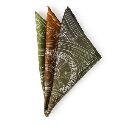 Antique Clock Gradient Pocket Square by Cufflinks.com