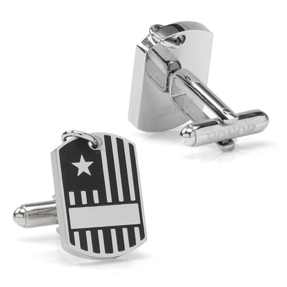Antique Silver Military Tag Cufflinks by Cufflinks.com