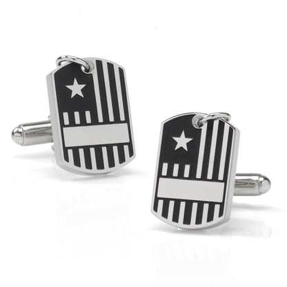 Antique Silver Military Tag Cufflinks by Cufflinks.com