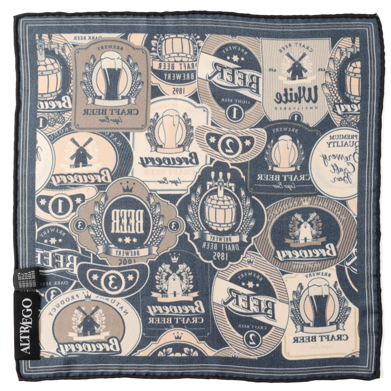 Beer Aficionado Black Multi Pocket Square by Cufflinks.com
