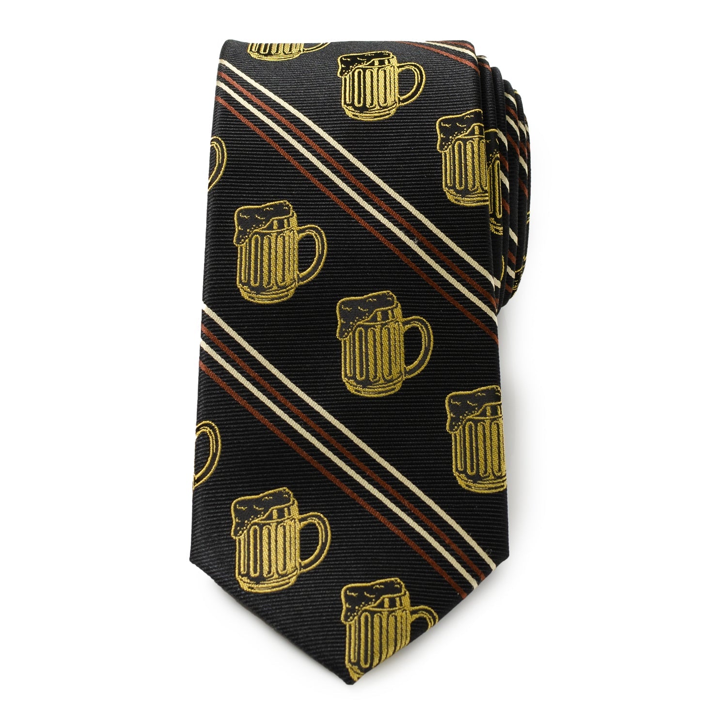 Beer Aficionado Black Striped Mens Tie by Cufflinks.com