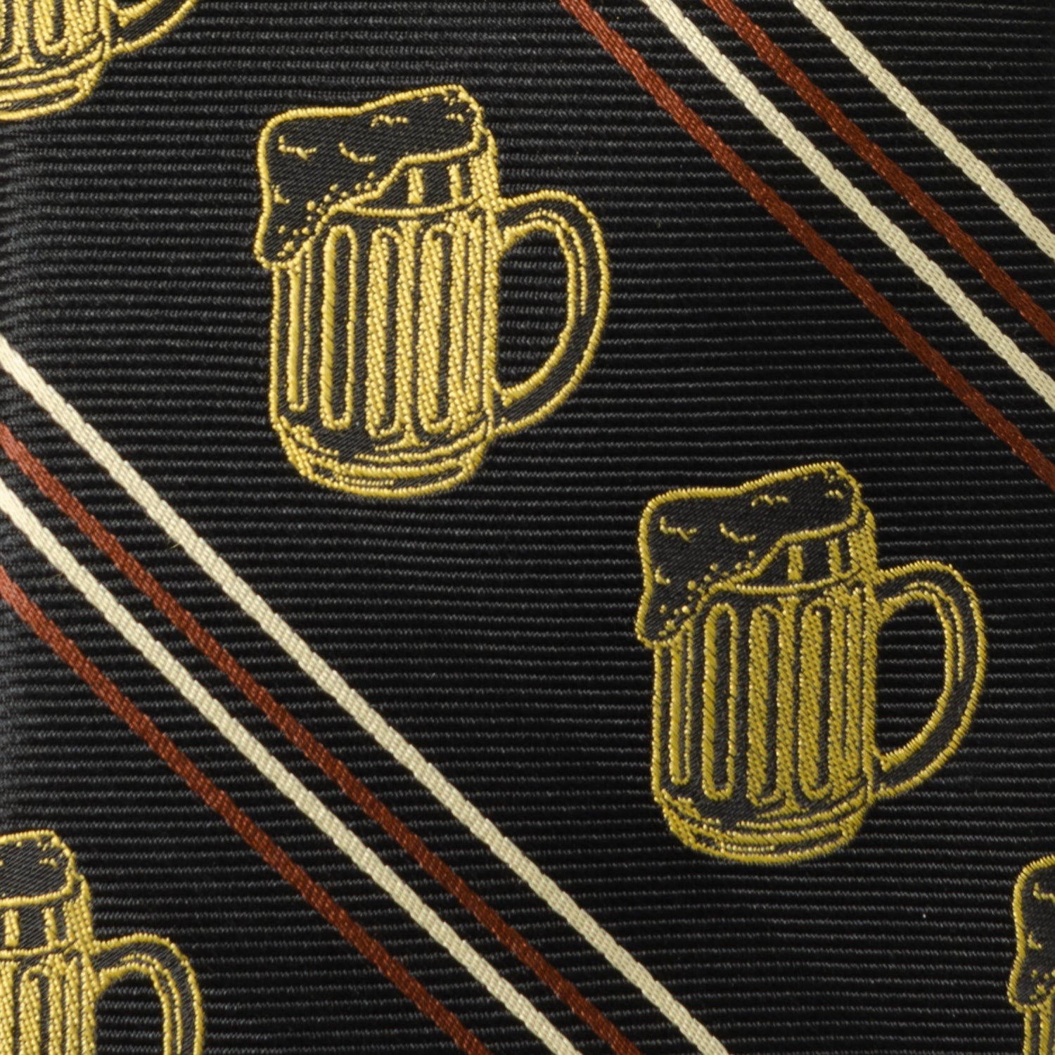 Beer Aficionado Black Striped Mens Tie by Cufflinks.com