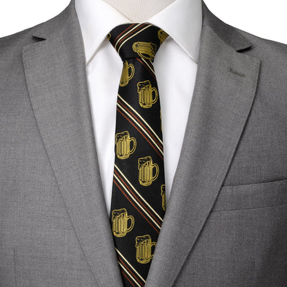 Beer Aficionado Black Striped Mens Tie by Cufflinks.com