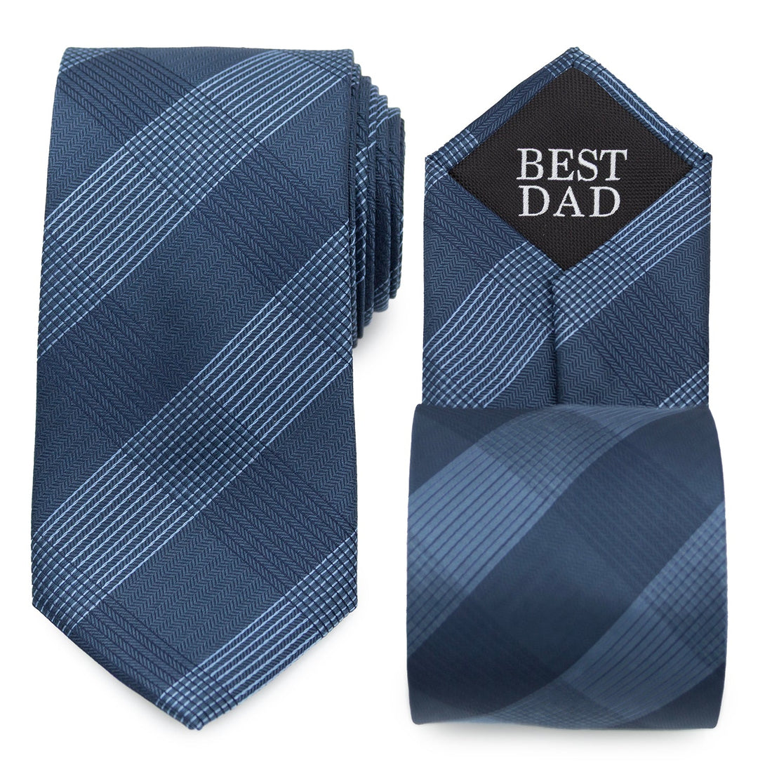 Best Dad Plaid Dark Blue Men&