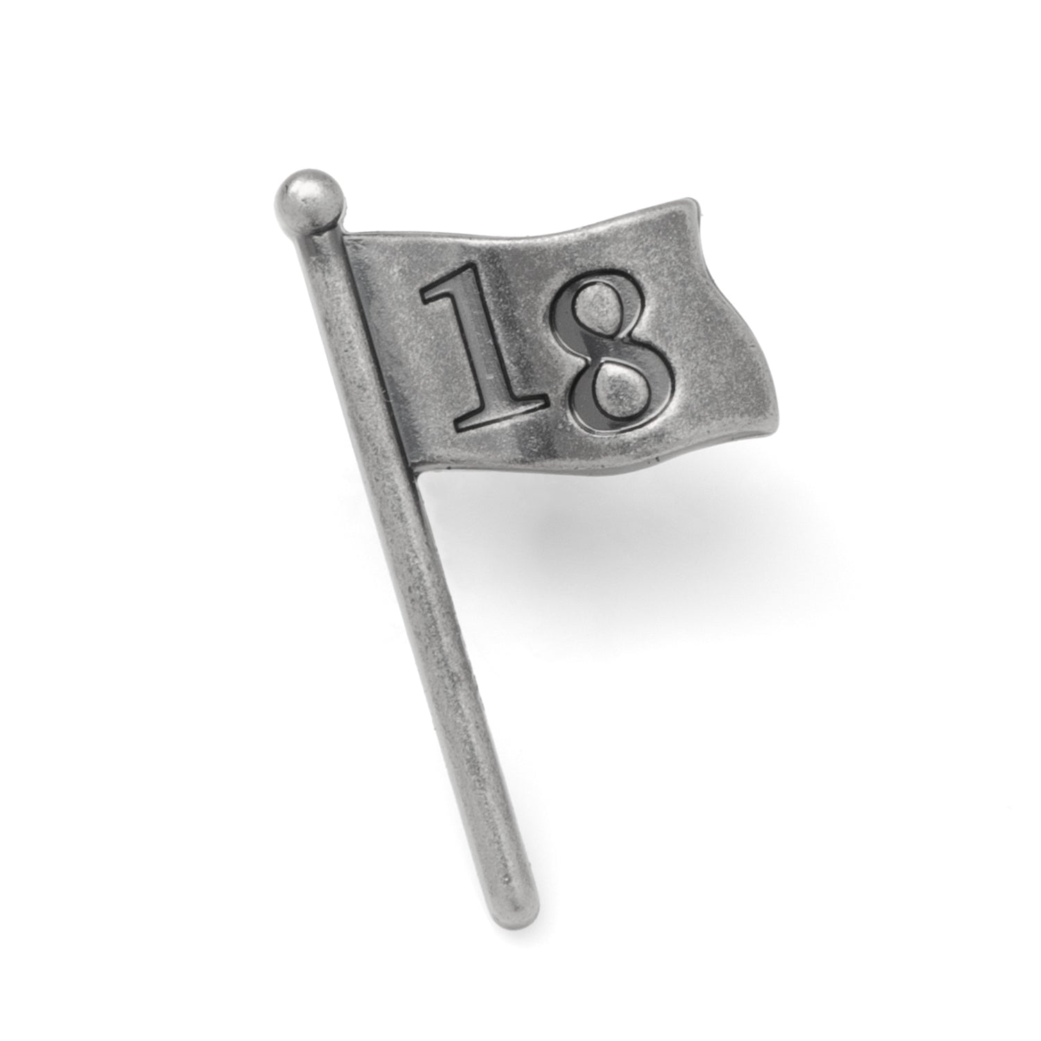 Golf 18th Hole Antique Silver Lapel Pin by Cufflinks.com