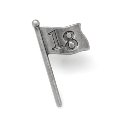Golf 18th Hole Antique Silver Lapel Pin by Cufflinks.com