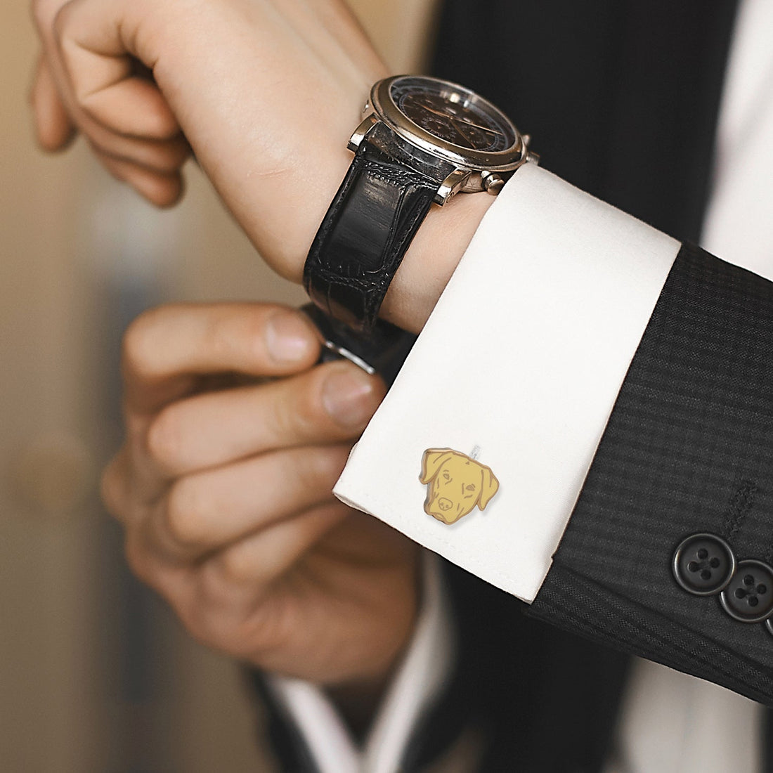 Yellow Labrador Cufflinks by Cufflinks.com