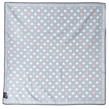 Satin Card Suits Vegas Black Scarf by Cufflinks.com