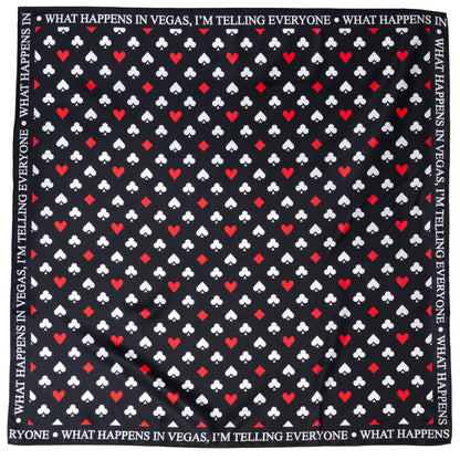 Satin Card Suits Vegas Black Scarf by Cufflinks.com