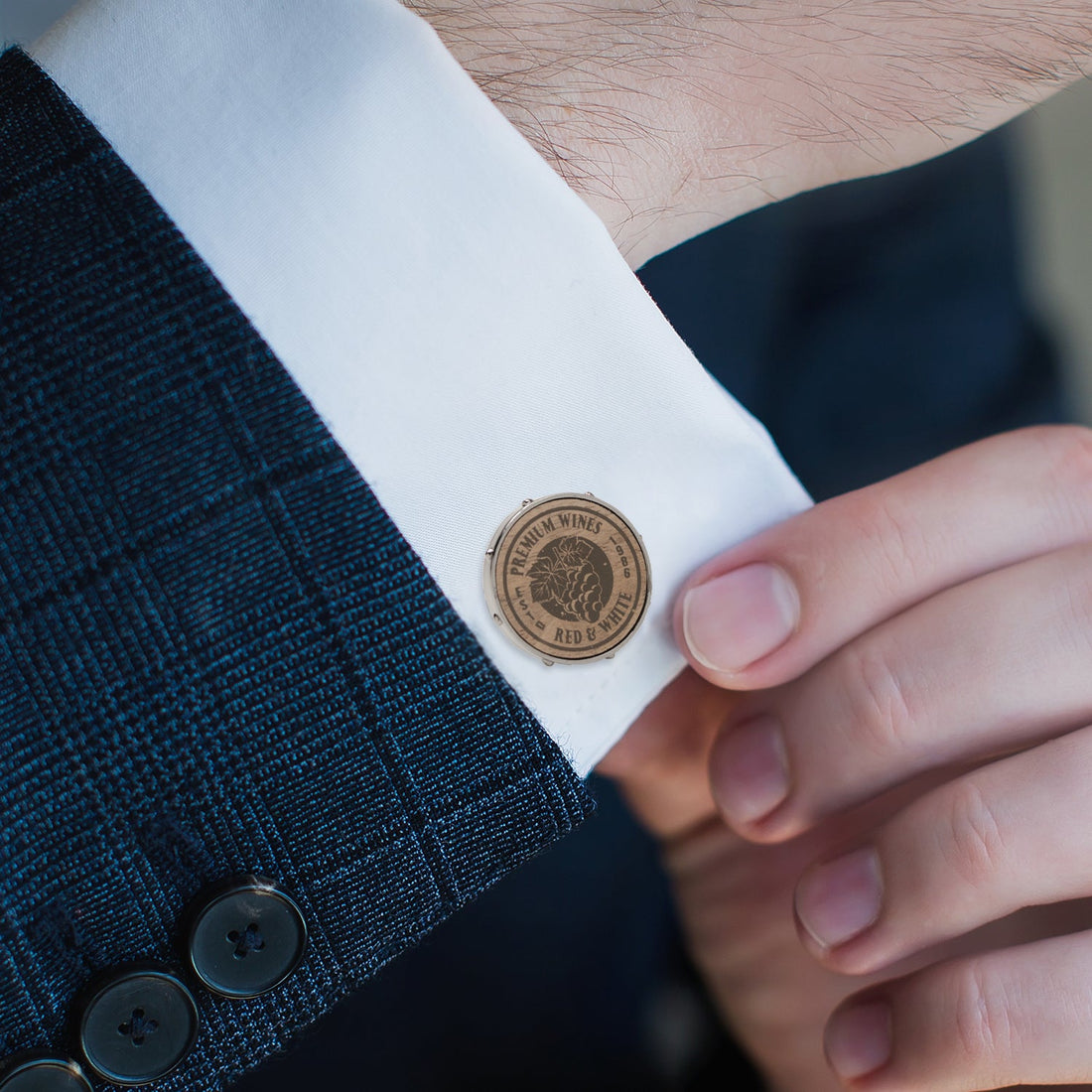 Wine Barrel Metal Cufflinks by Cufflinks.com