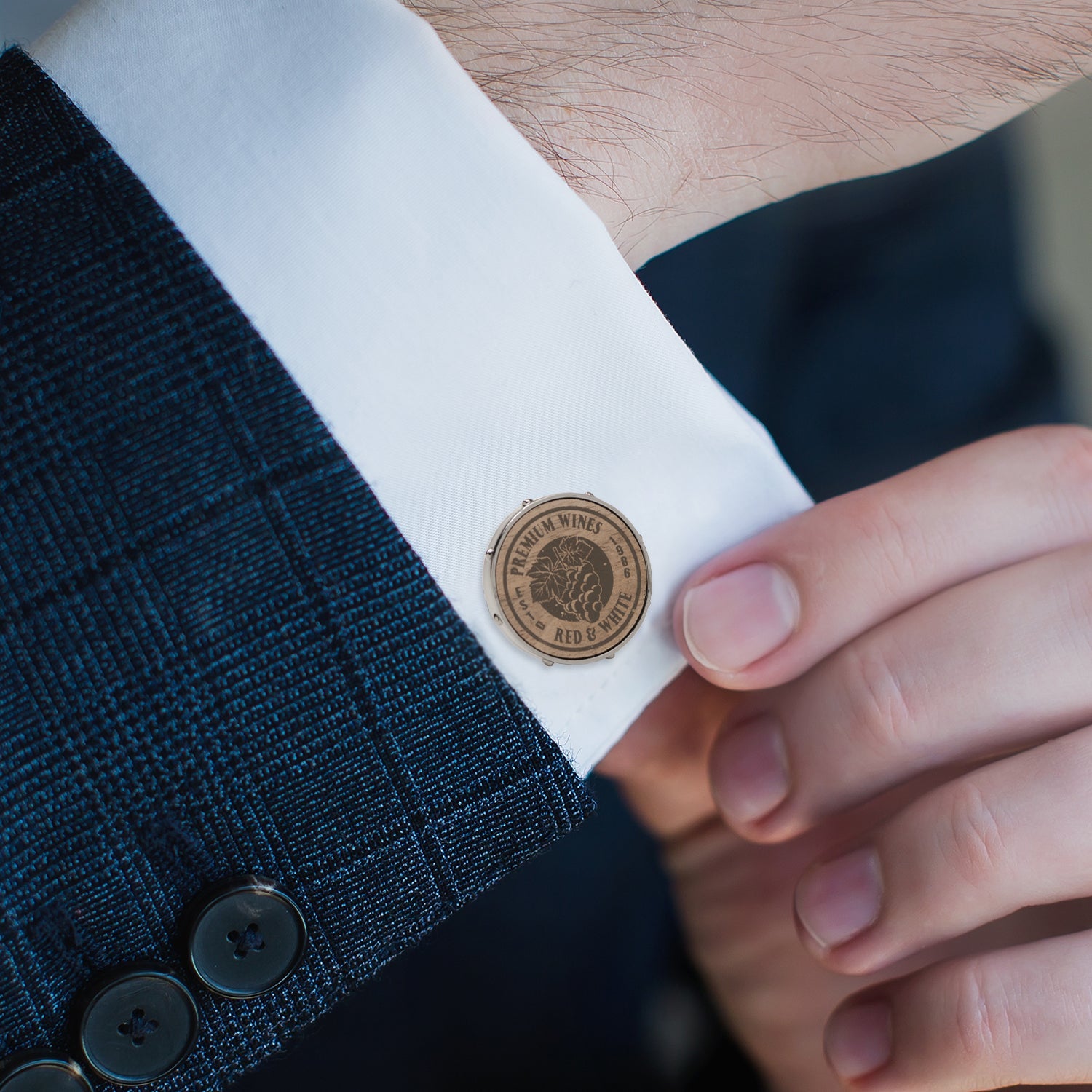 Wine Barrel Metal Cufflinks by Cufflinks.com