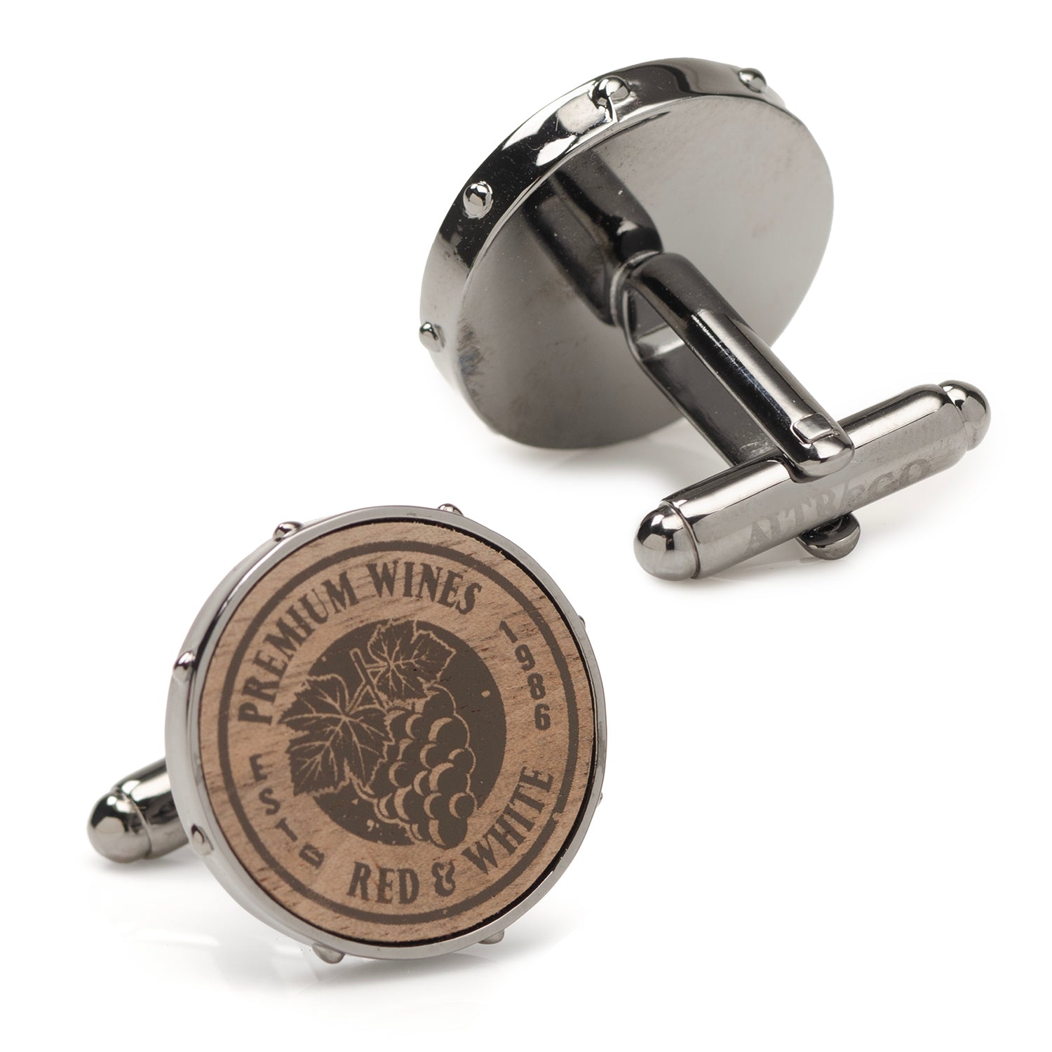 Wine Barrel Metal Cufflinks by Cufflinks.com