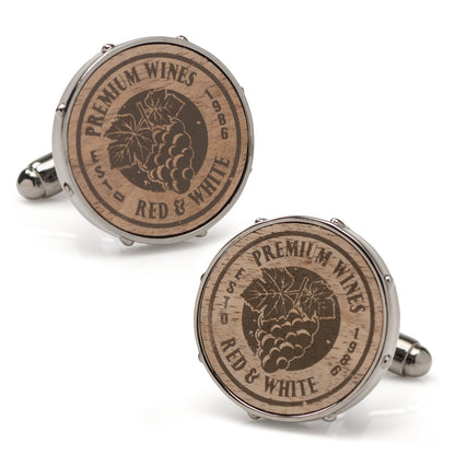 Wine Barrel Metal Cufflinks by Cufflinks.com