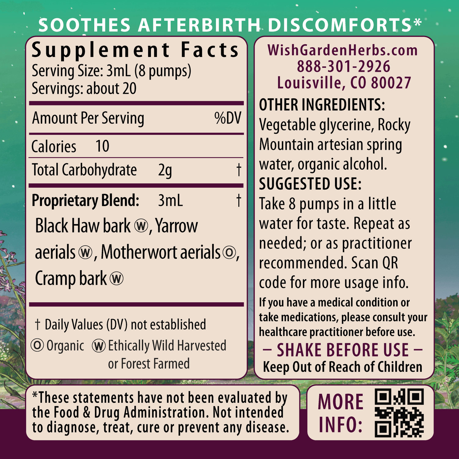AfterEase For After Birth Contractions by WishGarden Herbs