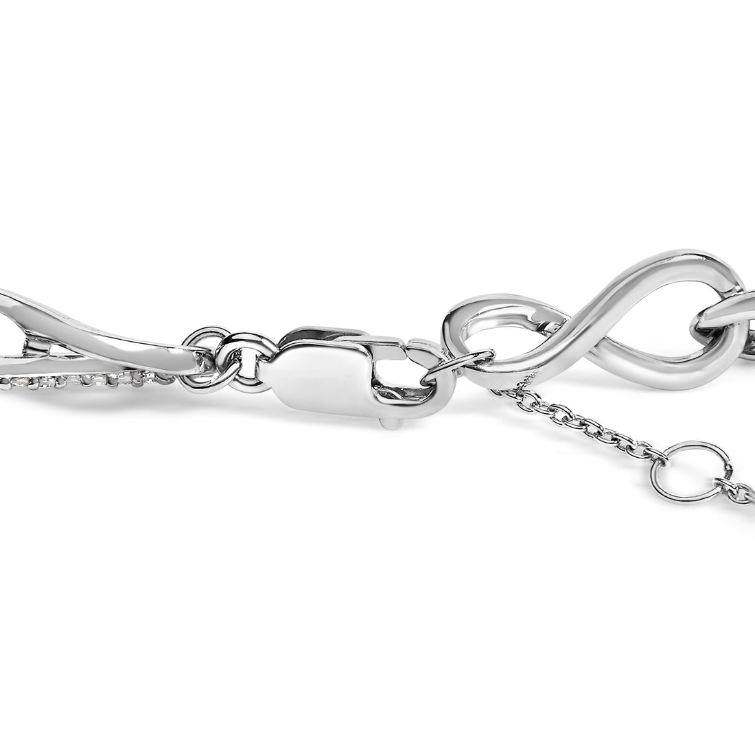 .925 Sterling Silver 1/2 Cttw Linked Infinity Anklet  DestGlow