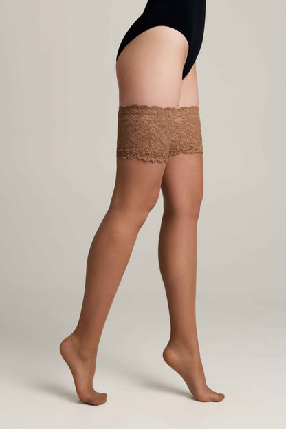 Fantasy Stockings Conte Amour - Openwork Elastic Band and Silk Effect