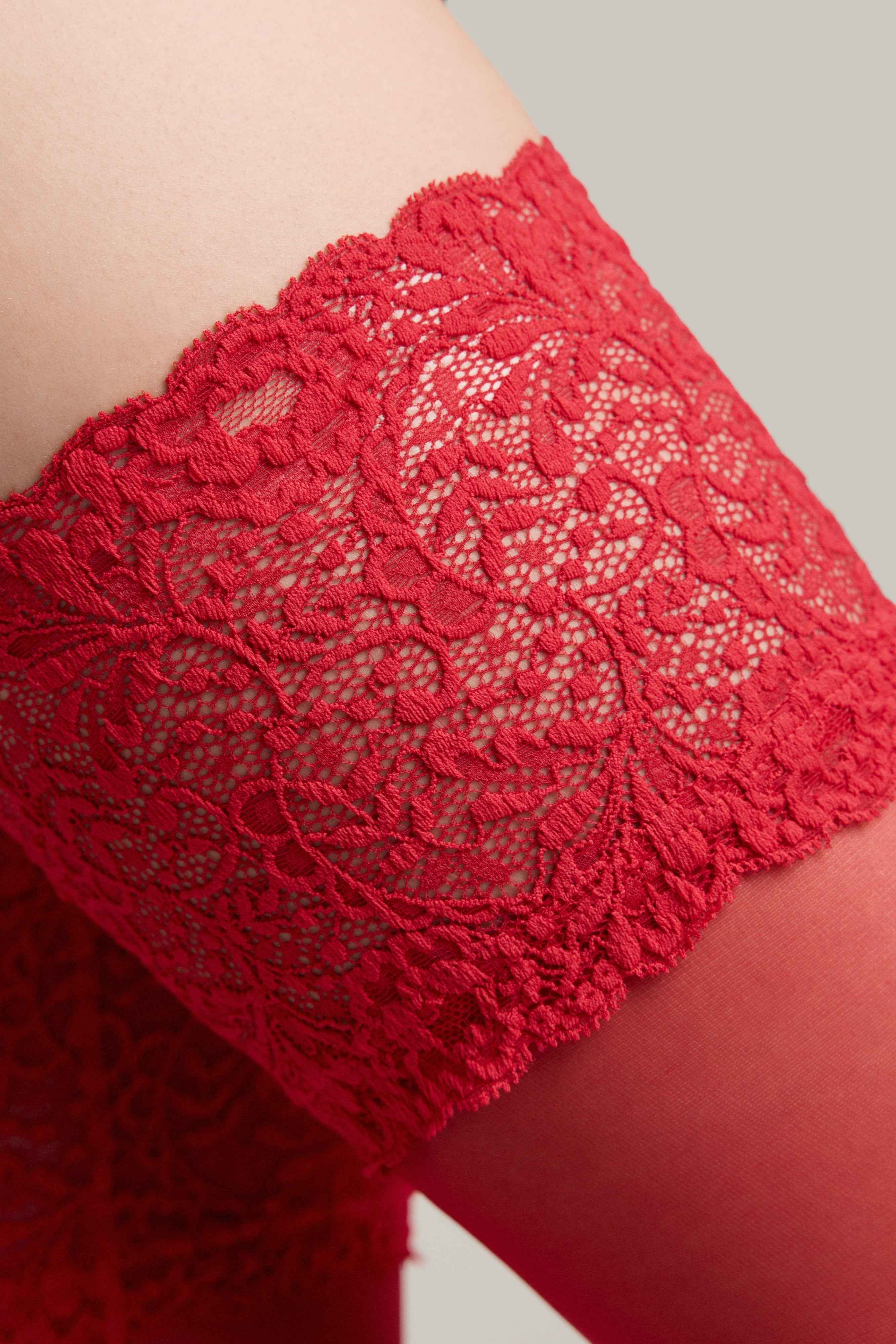 Fantasy Stockings Conte Amour - Openwork Elastic Band and Silk Effect