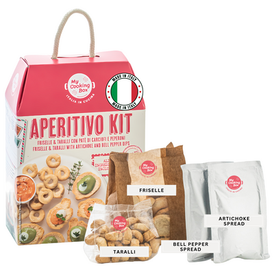 My Cooking Box, Aperitivo Kit Freiselle Taralli with Artichoke and Pepper Dips