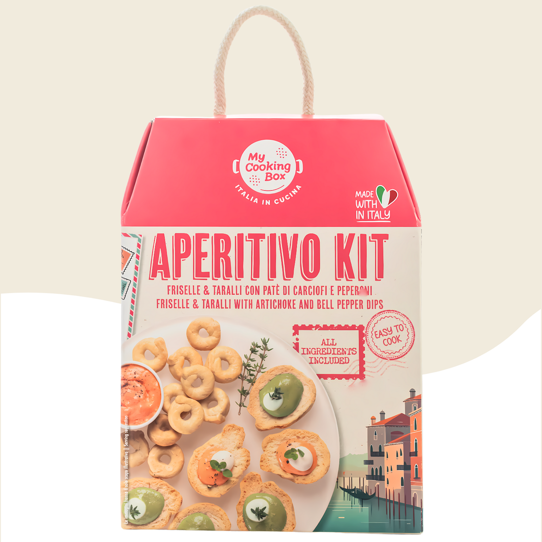 My Cooking Box, Aperitivo Kit Freiselle Taralli with Artichoke and Pepper Dips