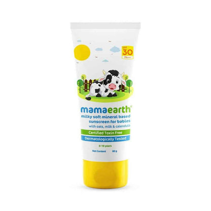 Mamaearth Milky Soft Mineral Based Sunscreen SPF 30 &amp; PA+++ With Oats, Milk and Calendula